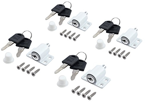 Neoteck 4 Piezas Cerraduras de la Ventana/Puerta para Niños Restrictor de Ventana Corrediza de Cerradura de Seguridad con Cerradura y Llave para Familia y la Escuela
