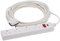 4 Gang White 13 Amp Professional Trailing Socket Extension Lead Mains Power (8 M)