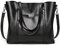DEERWORD Damen Schultertasche Taschen Frauen Elegant Tasche Italien Vintage PU-Leder 5399 1-teilig set Schwarz
