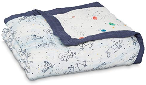 aden + anais™ Silky Soft Dream Blanket, Kuscheldecke für Mädchen und Jungen, Babydecke aus Bambus-Viskose-Musselin, Geschenk für Neugeborene, Säuglinge und Kleinkinder, 120x120cm, Stargaze