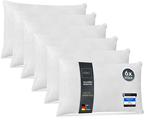 LILENO HOME 6er Set Kissenfüllung 70x90 cm - 40°C waschbares Innenkissen geeignet für Allergiker - Polyester Kisseninlet als Couchkissen, Sofa Kissen, Cocktailkissen und Kopfkissen