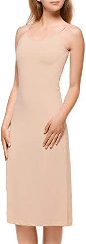 Mellice - Damen Unterkleid Lang - 1020 (L, Beige)