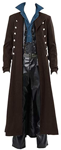 Karlywindow Herren-Jacke, Gothic, Steampunk, Vintage, Mittelalter, Renaissance, viktorianischer Gehrock, Halloween-Kostüm, Frack