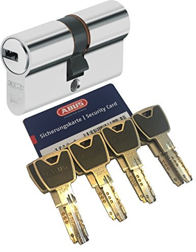Abus XP20S Double cylindre Longueur (a/b) 45/45 mm (C = 90 mm) avec carte de sécurité et 8 clés avec clip de conception, fonction d'urgence et danger et protection contre perçage
