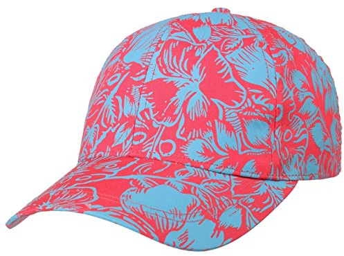 Lipodo Fatoga Flower Cap Damen One Size (54-59 cm) - Regulierbare Sommerkappe - Basecap aus Baumwolle - Frühling/Sommer neonpink One Size