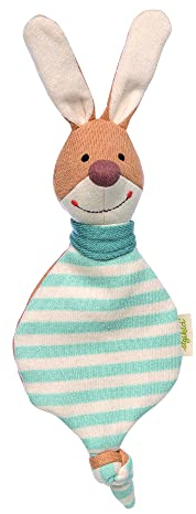 SIGIKID Mädchen und Jungen, Mini Strick-Schnuffeltuch Hase Green, Babyspielzeug, empfohlen ab 0 Monaten, blau, 39328