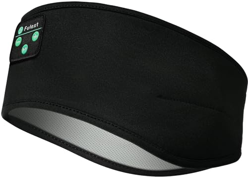 Fulext Schlafkopfhörer Bluetooth V5.2 Kopfhörer zum Schlafen, Kabellos Sport Stirnband Kopfhörer mit HD Stereo Lautsprecher für Seitenschläfer, Yoga, Training, Reisen, Sport, Flugreisen, Meditation