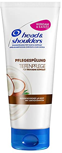 Head & Shoulders Tiefenpflege Pflegespülung Für Kopfhaut & Haare, Mit Kokosöl, Shampoo gegen Schuppen, Juckreiz, Trockene Kopfhaut, Juckreiz, Trockene Kopfhaut, Shampoo, Haarpflege 220ml