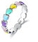925 Sterling Silber Regenbogen Herz Ring - Mädchen Dame Bunte Endlose Liebe Exquisite Mode Ring als Geschenk für Freundin