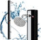 UISEBRT Solardusche 40 Liter - Gartendusche Solar Warmes Wasser max. 60°C ohne Stromanschluss, Außendusche Pooldusche Camping inkl. Wasserhahn Duschkopf Gartenschlauch-Anschluss (Schwarz+Silber)