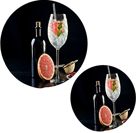 Kitchen Pot Holders Set 2 Pcs Fancy Gin and Tonic Cotton Thread Weave Trivets Set Stylish Coasters for Hot Dishes Pot Bowl Coffee Hot Pot Holders Cocktail Craft Fresh Fruit Spices Mint