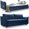 MIUFORM Dauerschlafsofa, Schlafcouch 140x200 mit Bettkasten - Schlafsofa mit Matratze, Sofa Schlafsofa 200cm Breit, Sofabett, Couch 3 Sitzer Sofa mit Bettfunktion, Schlafcouch mit Bettkasten Navy Blau