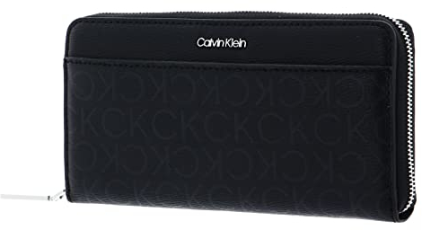 Calvin Klein Damen Geldbörse Portemonnaies CK Must Zip Wallet Schwarz K60K609910