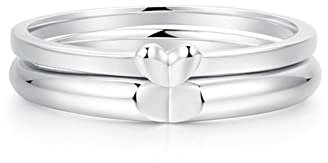 Epinki 950 Platin Eheringe, Hochzeitsring Hochglanzpoliert Herz Verlobungsring Partnerringe Echtgold Schmuck