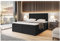 MEBLINI Boxspringbett mit Bettkasten - Gepolstert Doppelbett mit Matratze und Topper - Polsterbett mit Stauraum - Bett mit Kopfteil - Stauraumbett - Erling - 180x200 - H3/Schwarz Webstoff