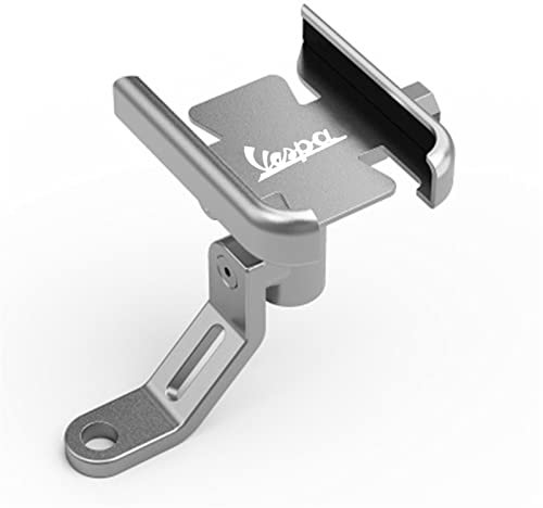 Für Piaggio Vespa Sprint Primara Scooter GTS 300 125 Granturismo 200 S125 S15 Motorrad Handyhalterung GPS Ständer Halterung (Farbe : Mirror Type Silver)