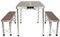 DDMINE Set Klapptisch und 2 Bänke, faltbar, Campingtisch, XXL, tragbar, geeignet für Terrasse, Camping, Garten, 4 Personen, Picknicktisch, 90 x 60 x 70 cm (braun)