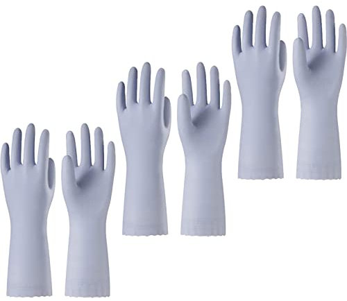 YLWX 3 Paires de Gants de Ménage Réutilisables, Gants de Cuisine Antidérapants et Faciles à Nettoyer pour Faire Le Ménage (Color : Bleu, Size : S)