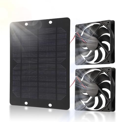 Hapivida Ventilateur Solaire à Double Ventilateur 10 W 12 V 2 A à économie D'énergie Pour Grenier, Serre, Maison, Poulet, Chien, Refroidissement.