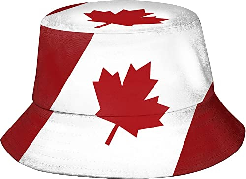 QQIAEJIA Kanada-Flagge Fischerhut Kanada Hut breite Krempe Paket Fischermütze Reise Strand Sonnenhut Outdoor, A1057, One size