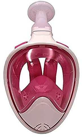 Vollgesichts-Silikon-Schnorchelmaske, 180 ° Unterwasser-Schnorcheln, volle Tauchmaske mit flachem Mund und trockenem Typ, geeignet für Erwachsene und Kinder (Rot S) Feito NA China