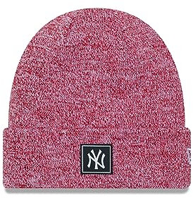 New Era New York Yankees MLB Red White Team Cuff Beanie - One-Size