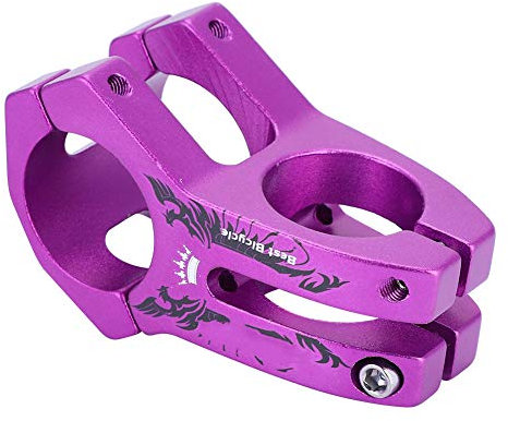 EVGATSAUTO Wake Vorbau, Lila Fahrradkette, Wake 31,8 Mm Langlebiger Mountainbike-Rennrad-Lenkervorbau aus Aluminiumlegierung (Lila)