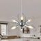 OURLOVEII Pendelleuchte Esstisch 6 Flammig, Vintage Hängelampe aus Metall in Chrom, Blumen-Form Esstischlampe Hängend Hohenverstellbar, E14 Hängeleuchte für Esszimmer Wohnzimmer