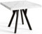 Quadratischer Esszimmertisch RICO, ausziehbarer Tisch, Größe: 100-200X100X77 cm, Wohnzimmertisch Farbe: MARMUR, mit Holzbeinen in Farbe Schwarz