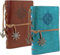 BetterJonny 2 Pack Leder Notizbuch A5, Retro Notizbuch aus Leder Vintage Spiralbindung Tagebuch Nachfüllbares Tagebuch Reisetagebuch Skizzenbuch für Männer und Damen, Blau und Braun