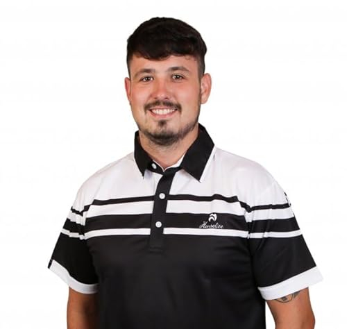 Henselite Style 22 Men's Bowls Polo, Color - White Black, Size- M