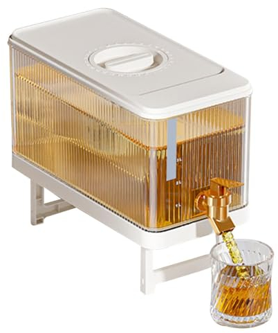 Drinks Dispenser for Refrigerator, Ice Drink Dispenser, 4.5 L Large Cold Kettle with Tap and Filter, Drink Container for Barbecues, Pool Parties, Social Events