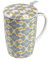 TEA SHOP - Taza de Té o Infusiones con filtro, infusor y tapa - Mug Super Jumbo Turquoise - Fabricada en Porcelana con diseño exclusivo y original