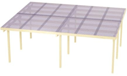 Wood&Play Granit II tetto doppio per garage - Lavorazione di alta qualità - Autoassemblaggio - Robusto e durevole - Base solida - Utilizzo versatile - 600 x 500 cm (montanti 300 cm) + tetto in PVC