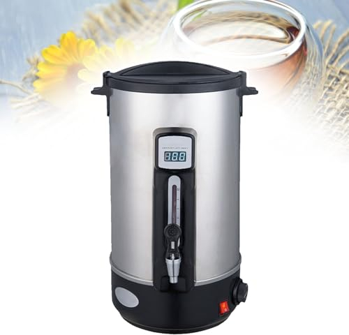 pealiritansemen Stainless Steel Hot Water Boiler, Double-Layer Insulation, 30-110° Temperature Adjustable, 12l Commercial Coffee Maker For Boiling Water, Brewing Tea, Hot Milk, Making Coffee