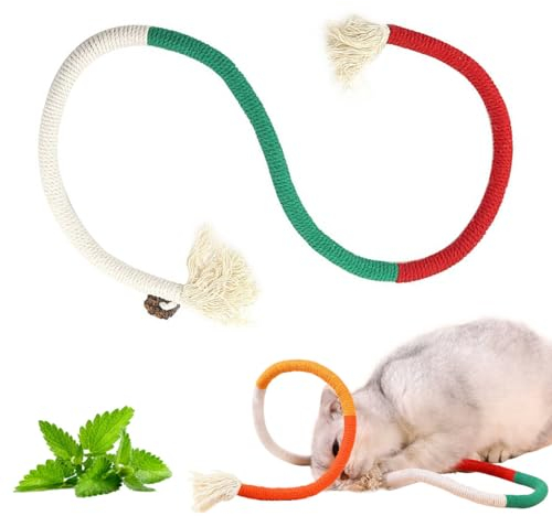 YANGCHUN Katzenminze-Spielzeug zum Beißen, interaktives Katzenspielzeug für Indoor-Katzen, Kätzchen-Zahnen, Kauspielzeug, Seil, gefüllt, natürliche Katzenminze, Kau-Zahnreinigung, Stressabbau,