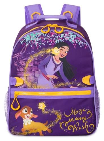 Disney Store Mochila para niños y niñas escolares, mochila para niños de primaria, mochila para niños, mediana de 16 pulgadas de alto, Multi colorido, M, Wish