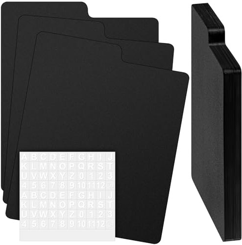 Skyygemm 26 Pcs CD and DVD Dividers with Tabs 5 x 5.5 Inch Compact Black Comic Book Disc Dividers Vinyl CD Storage File Guides Polypropylene Plastic Organizer with Letter Alphabet Label Stickers