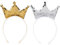 Giantree Pailletten Krone Stirnband, 2 Stück Krone Geburtstag Mädchen Haarreif mit Krone Pailletten Haarreifen Prinzessinnen HaarbäNder Mädchen Geburtstag Weihnachten (Gold+Silber, Einheitsgröße)