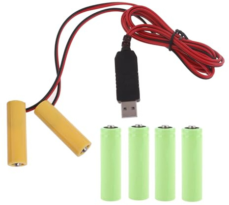 YiQinzcxg 1 Jeu D'éliminateurs Fausses Piles USB 1 À 2 Piles AA Adaptateur d'alimentation Au Lieu 3 Piles 1.5V AA LR6