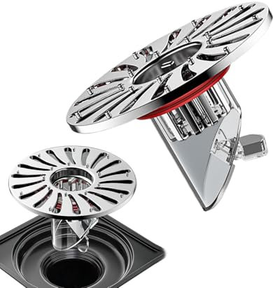 Jvjggag Nucleo di scarico a pavimento, valvola di scarico antiodore, facile installazione, in acciaio inossidabile, anti-riflusso, anti-intasamento, per cantina, bagno