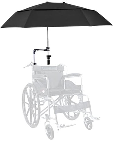 Chair Umbrella with Clamp Adjustable, UPF 50+ UV Protection Beach Chair Umbrella, 40.9 Extended Beach Chair Umbrella with Clamp, Waterproof Wheelchair Umbrella for Pram, Stroller, Bike, Beach Chairs
