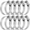 10 Pack Jubilee Clips Assorted, 27-51mm Hose Clamps, Stainless Steel Hose Clips, Worm Drive Hose Clamp with Screwdriver for for Fixing Hose Pipe Cable Machine Connections