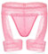 sous-Vêtements pour Hommes String Taille Basse Ajouré en Dentelle String avec Sac pour Hommes Culotte avec Jarretière(Rose)