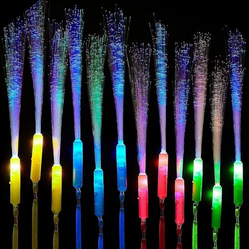Glasfaser Leuchtstab,36PCS LED Leuchtwedel Multicolor,Leuchtstab mit Multicolor Licht,Leuchtstäbe für Konzerte LED,Leuchtstäbe Bunte,Leuchtstab Leuchten im Dunkeln,Leuchtstab Leuchtet in Vielen Farben