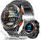 Smartwatch Herren mit Telefonfunktion, 1,45 3ATM Wasserdicht Militär Smartwatch mit LED Taschenlampe, Robuste Outdoor Uhren mit Kompass, Höhe, Barometer, 24H Gesundheits-Screening für Android iOS