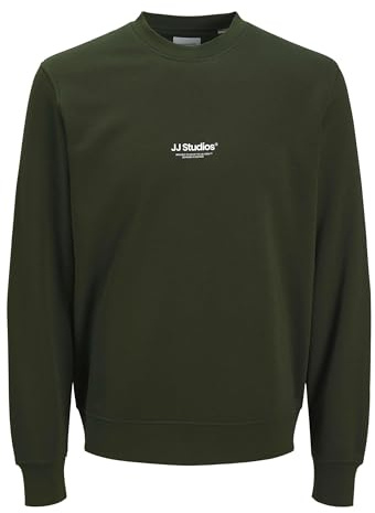 JACK & JONES Male Sweatshirt Gedruckt Sweatshirt | Bio-Baumwolle | nachhaltige Materialauswahl | Perfekt für Freizeitaktivitäten | Schlichtes, zeitloses Design | Normal Fit