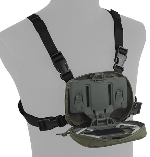 Taktische Handy-Brusthalterung mit Brustweste, Rig Bag Pack Molle Faltbare Navigation Universal Telefonhalter Board für die Jagd