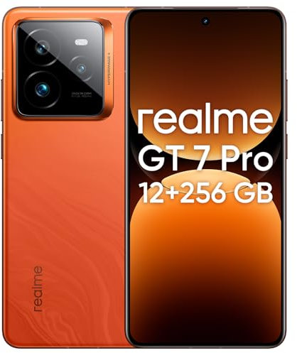 realme GT 7 Pro 5G Smartphone, 12GB+256GB, AI Display RealWorld Eco², Batería 6500 mAh, Qualcomm Snapdragon 8 Elite, Triple Cámara Trasera de 50MP, Móvil Selfie de 16MP, Naranja