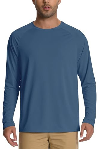 Valcatch Mens UPF 50+ Sun Protective Hiking Fishing Shirts Athletic Long Sleeve T Shirt Moisture Wicking Breathable Cooling Workout Running Shirt Top Quick Dry Rash Guard with Zipper Hidden Pocket